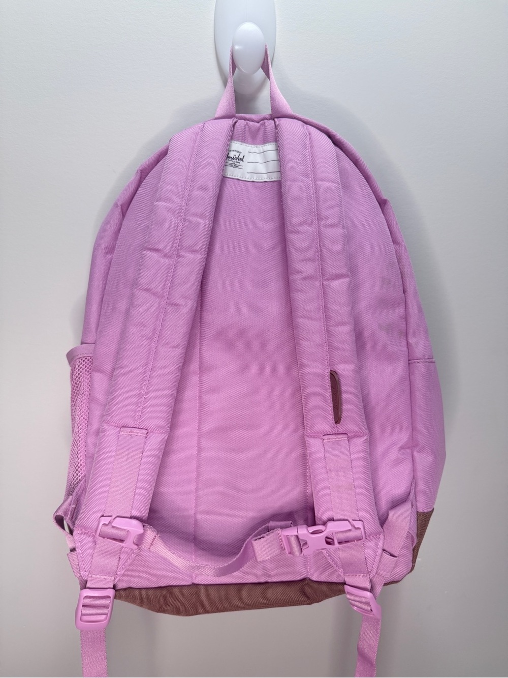 Herschel Pink/Lavander Backpack with Brown Suede Accent - Picture 3 of 12